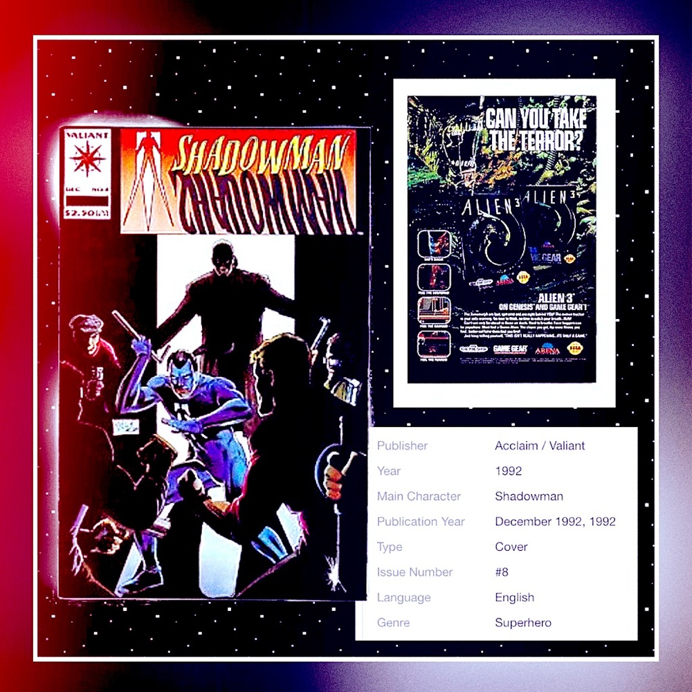 Shadow man comic book vintage collectible by valiant